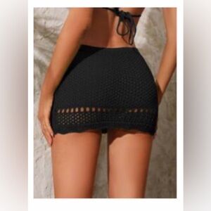 Elegant Black Crochet Skirt